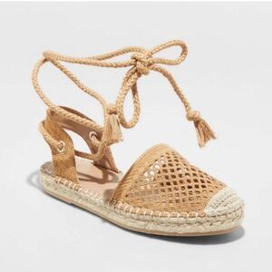 A New Day Espadrille Lace Up Sandals -  Womens size 8.5- NEW